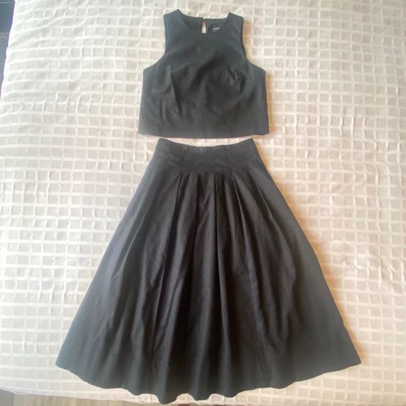 Banana Republic Linen Tank & Skirt set Black NEW - Picture 1 of 15